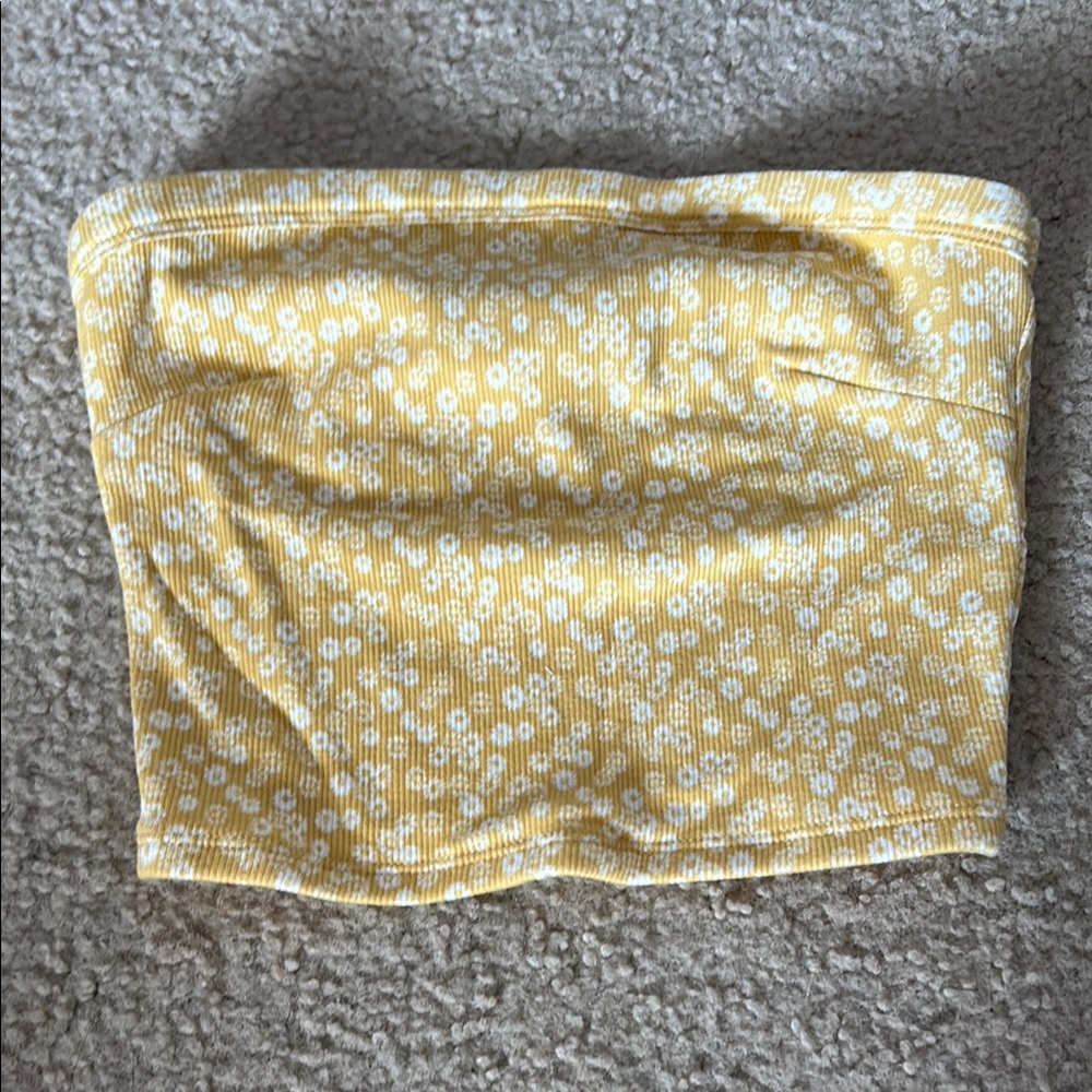 Yellow Floal tube top